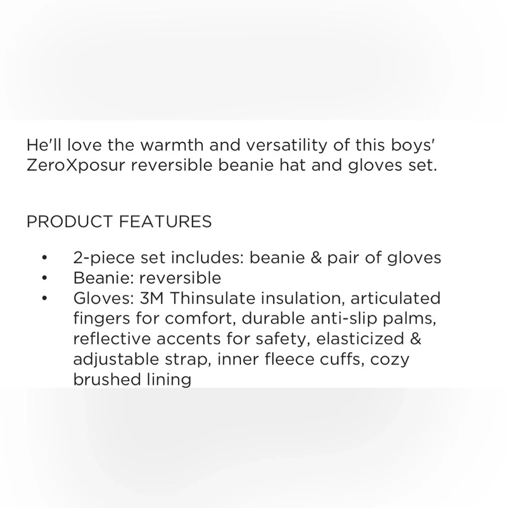 New, shipped fast- ZX Outdoor Beanie & Winter Glove Set K8